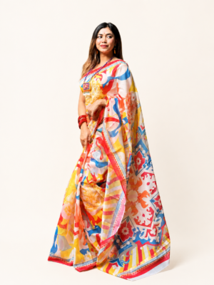 Premium Half Silk Saree - Aurelia Bloom