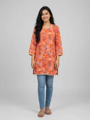 Premium Embroidered Kurti - Elowen
