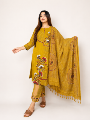 Premium Embroidered Three Piece - Celestia