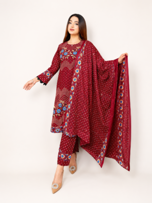 Premium Embroidered Three Piece - Aurelia