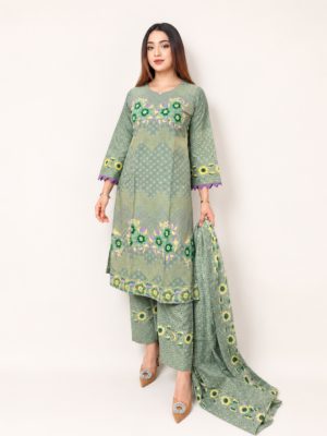 Premium Embroidered Three Piece - Elaris